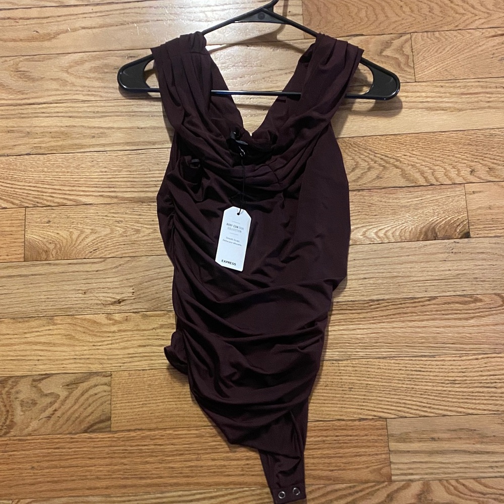 Body Contour Purple BodySuit from Express Sleeveless